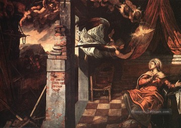 l’Annonciation italien Renaissance Tintoretto Peinture à l'huile